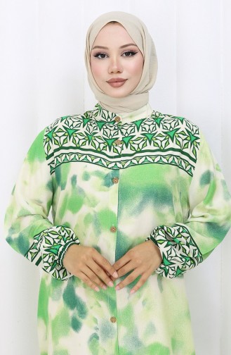 Grün Hijab Kleider 0114-01