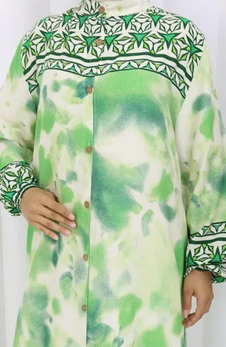 Robe Boutonnée En Viscose 0114-01 Vert 0114-01