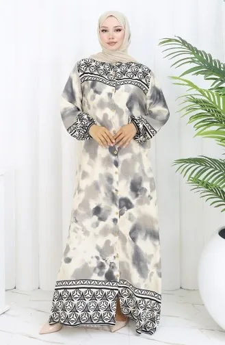 Viscose Jurk Met Knoopjes 0114-02 Grijs 0114-02