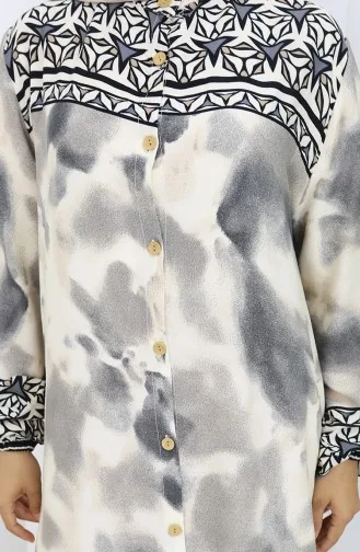 Viscose Jurk Met Knoopjes 0114-02 Grijs 0114-02