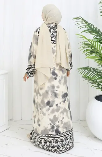 Viscose Jurk Met Knoopjes 0114-02 Grijs 0114-02