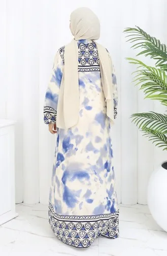 Viskose Kleid Mit Knöpfen 0114-04 Dunkelblau 0114-04