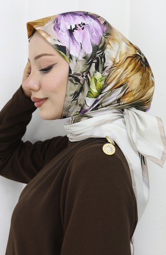 Dijital Rayon Eşarp 70298-04 Bej