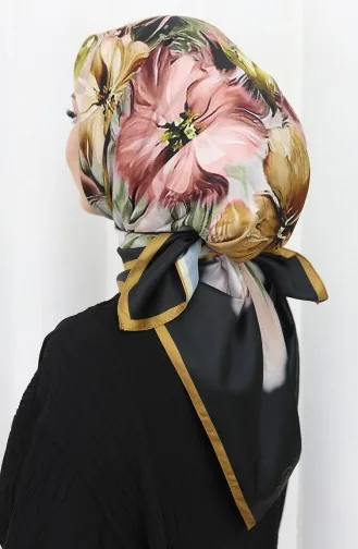 Dijital Rayon Eşarp 70298-05 Siyah Gold