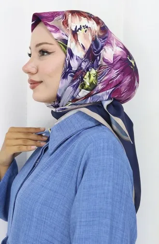 Dijital Rayon Eşarp 70298-07 Lacivert