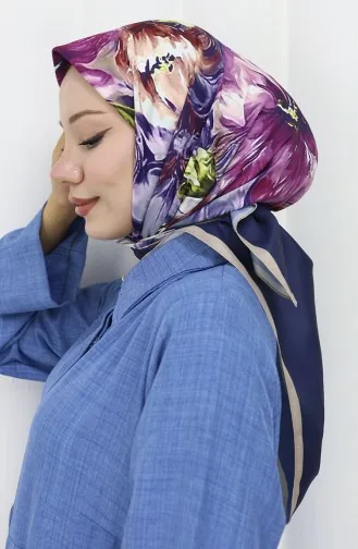 Dijital Rayon Eşarp 70298-07 Lacivert