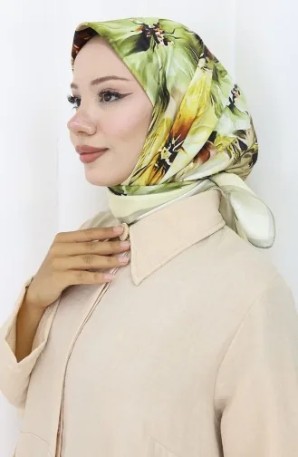 Dijital Rayon Eşarp 70298-10 Yağ Yeşili