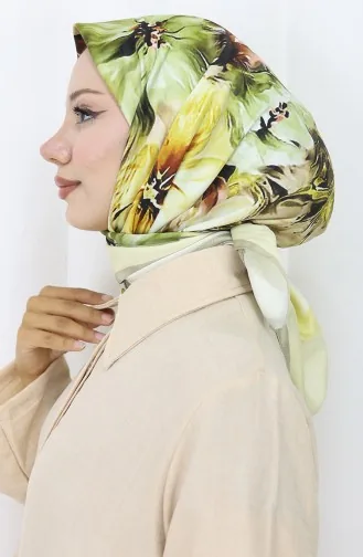 Dijital Rayon Eşarp 70298-10 Yağ Yeşili