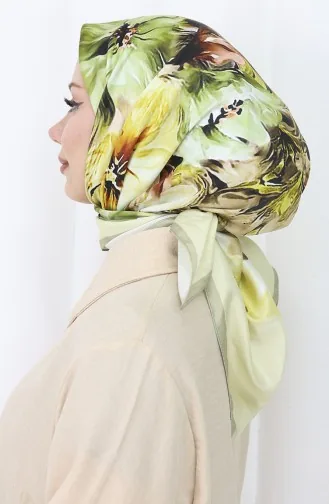 Dijital Rayon Eşarp 70298-10 Yağ Yeşili