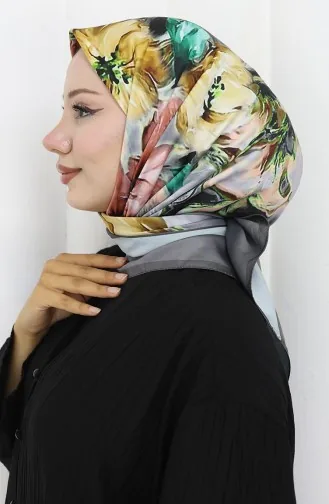 Dijital Rayon Eşarp 70298-11 Füme