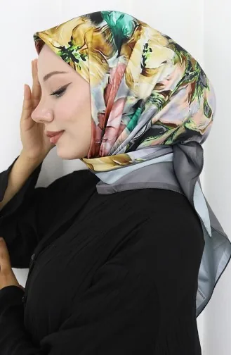 Dijital Rayon Eşarp 70298-11 Füme