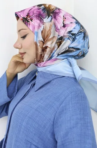 Digitale Rayon Sjaal 70298-12 Blauw 70298-12