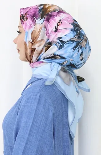 Digitale Rayon Sjaal 70298-12 Blauw 70298-12