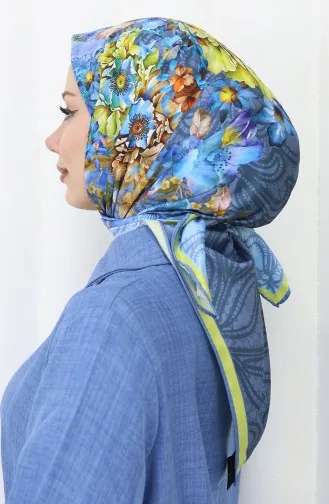 Dijital Rayon Eşarp 70299-02 İndigo