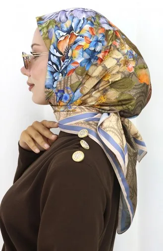 Dijital Rayon Eşarp 70299-09 Koyu Vizon