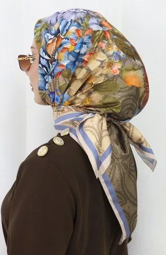 Dijital Rayon Eşarp 70299-09 Koyu Vizon