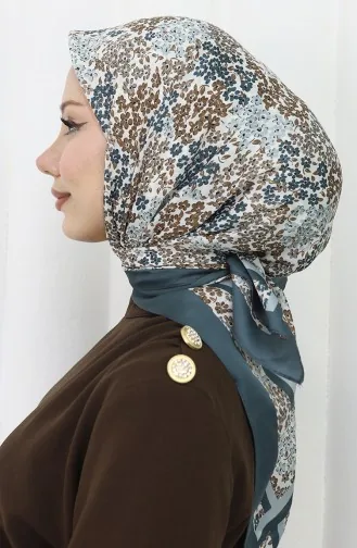 Digitale Rayon Sjaal 70300-06 Bruin Watergroen 70300-06