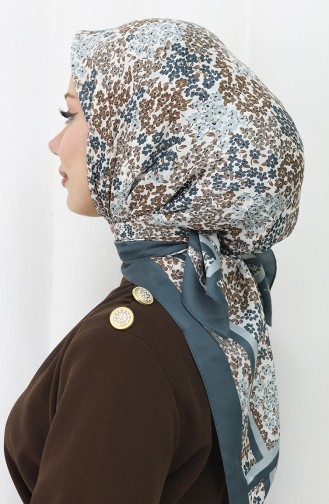 Dijital Rayon Eşarp 70300-06 Kahverengi Su Yeşili