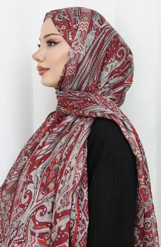 شال جانجان بنمط عرقي 70305-01 أحمر كلاريت 70305-01