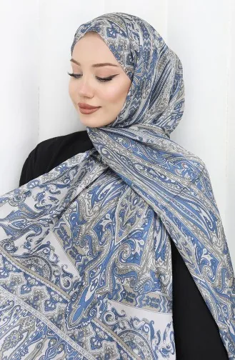 Châle Janjan Motif Ethnique 70305-13 Indigo 70305-13