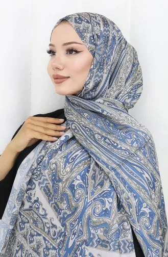 Châle Janjan Motif Ethnique 70305-13 Indigo 70305-13