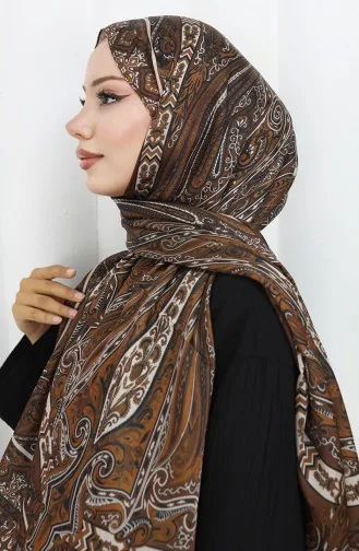 Châle Janjan à Motif Ethnique 70305-14 Café Amer 70305-14