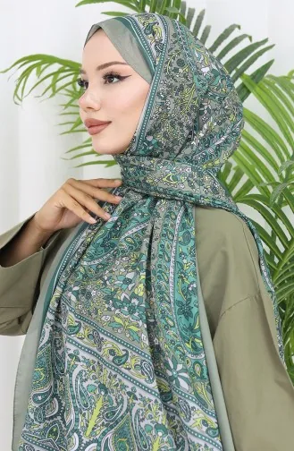 Etnik Desenli Soft Şal 70312-01 Çağla Yeşili