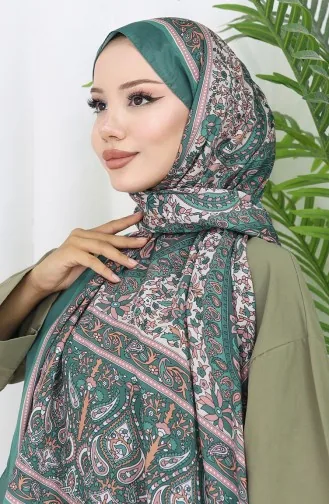 Weicher Schal Mit Ethnischem Muster 70312-02 Smaragdgrün 70312-02