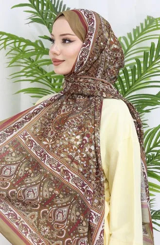 Châle Doux à Motifs Ethniques 70312-03 Vert Pétrole 70312-03