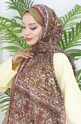 Châle Doux à Motifs Ethniques 70312-03 Vert Pétrole 70312-03