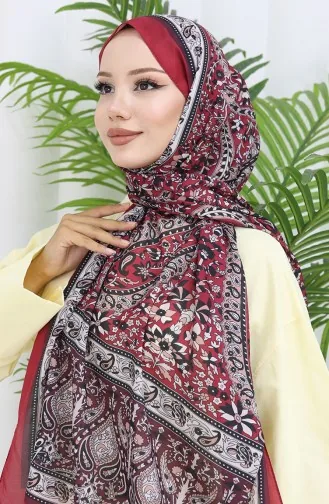 Ethnic Patterned Soft Shawl 70312-05 Claret Red 70312-05
