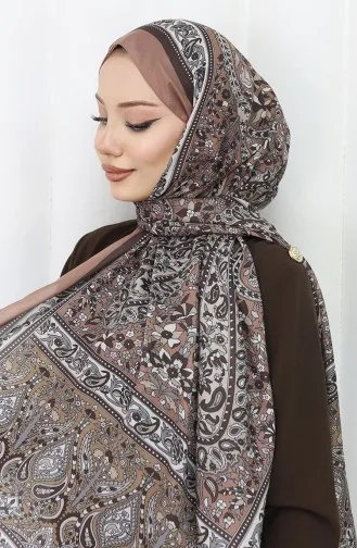 Etnik Desenli Soft Şal 70312-13 Kahverengi