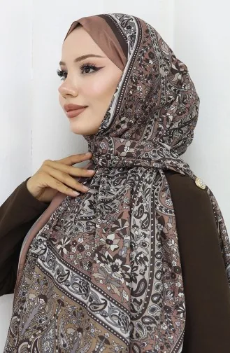 Etnik Desenli Soft Şal 70312-13 Kahverengi