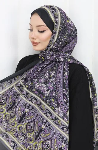 Etnisch Patroon Zachte Sjaal 70312-14 Zwart Paars 70312-14