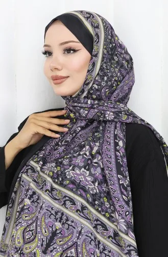 Etnisch Patroon Zachte Sjaal 70312-14 Zwart Paars 70312-14