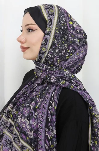 Etnisch Patroon Zachte Sjaal 70312-14 Zwart Paars 70312-14
