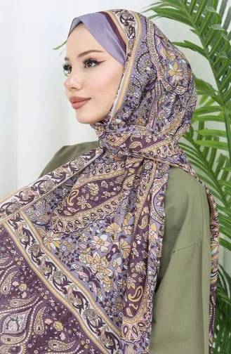 شال ناعم بنقوش عرقية 70312-15 أرجواني أرجواني 70312-15