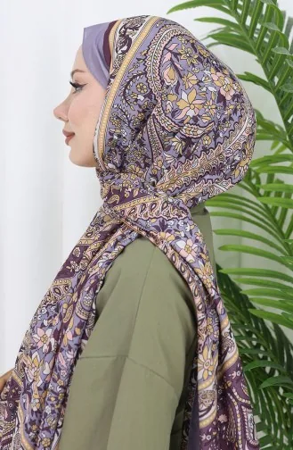 شال ناعم بنقوش عرقية 70312-15 أرجواني أرجواني 70312-15