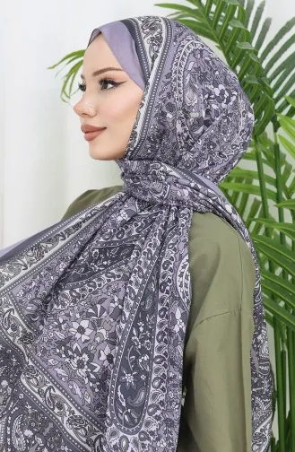 Etnik Desenli Soft Şal 70312-16 Gri Füme