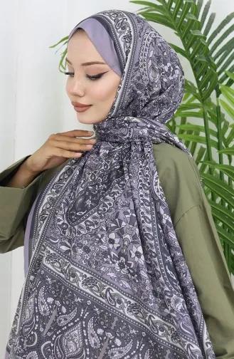 Etnik Desenli Soft Şal 70312-16 Gri Füme