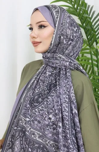 Etnik Desenli Soft Şal 70312-16 Gri Füme