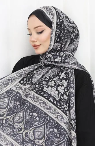 Ethnic Patterned Soft Shawl 70312-17 Black 70312-17