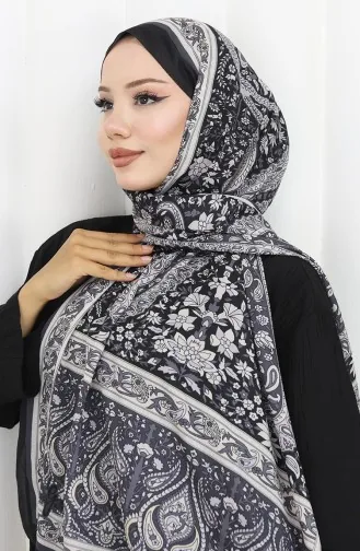 Ethnic Patterned Soft Shawl 70312-17 Black 70312-17