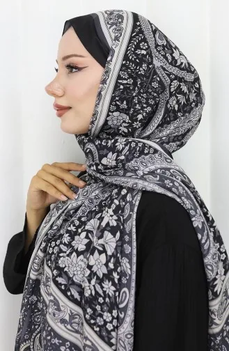 Ethnic Patterned Soft Shawl 70312-17 Black 70312-17