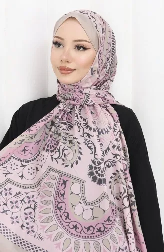 شال ناعم منقوش 70314-01 بيج بودرة 70314-01
