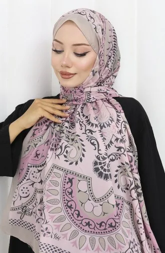 شال ناعم منقوش 70314-01 بيج بودرة 70314-01