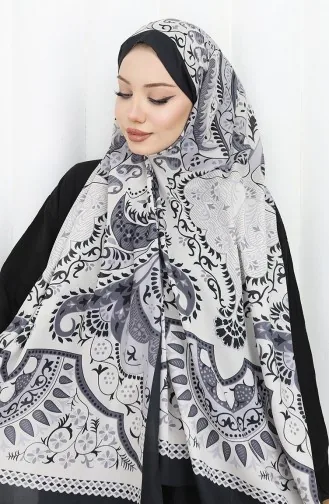 Desenli Soft Şal 70314-02 Siyah Gri