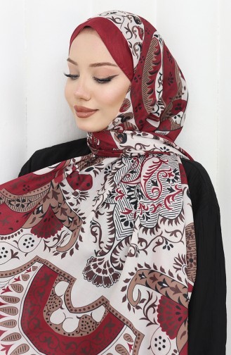 Desenli Soft Şal 70314-04 Bordo
