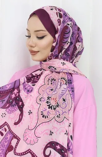 شال ناعم منقوش 70314-08 كرزي أرجواني 70314-08