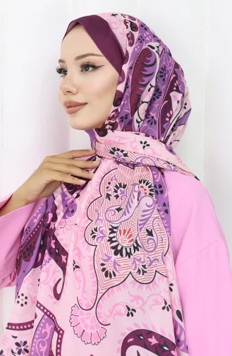 شال ناعم منقوش 70314-08 كرزي أرجواني 70314-08